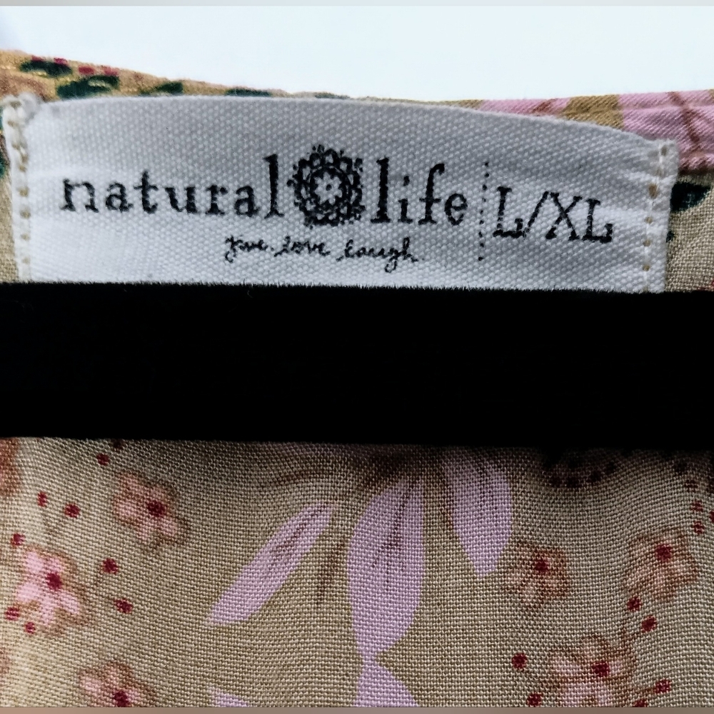 ✨️NATURAL LIFE BOHO TUNIC TOP DRESS W/ Pockets! SZ. L-XL-Flowy! - Picture 2 of 6